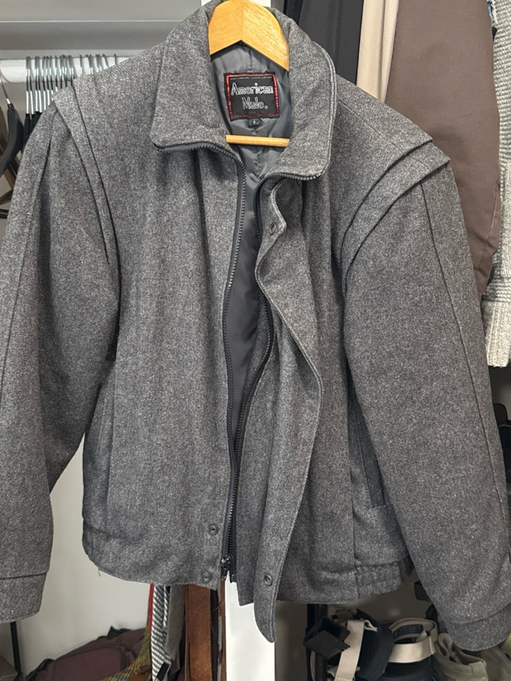 Vintage Gray Wool-Blend Jacket
